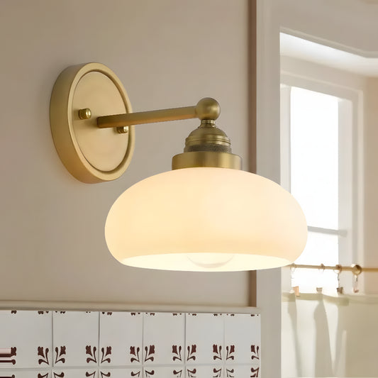 Geryon Vintage Industrial Milk White Glass Wall Sconce