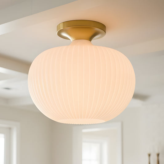 Modern Organic Milk Glass Ceiling Light