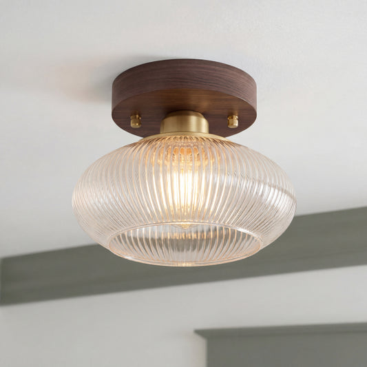 Awiss Minimalist Low Dome Glass Ceiling Light