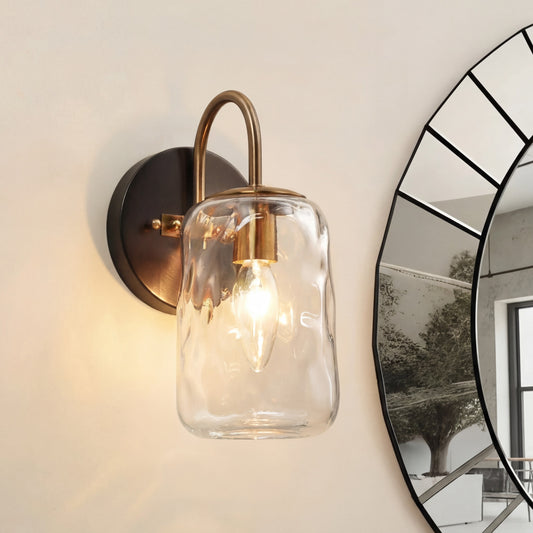 Caspian Modern Hammered Glass Wall Sconce