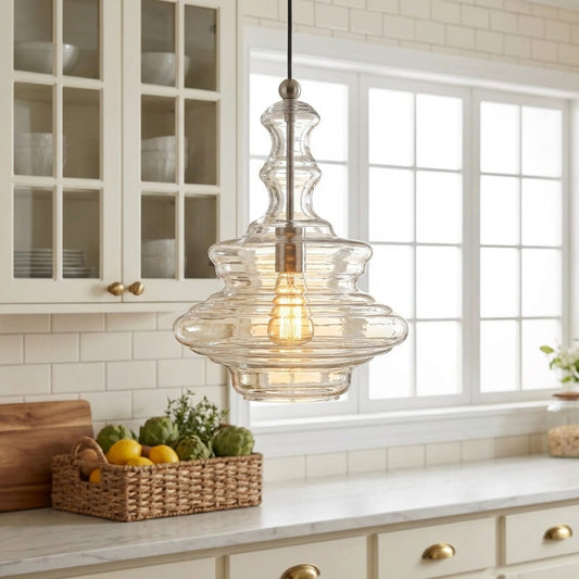 Taran Industrial Art Geometric Glass Pendant Light