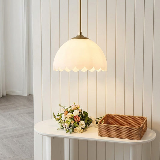 Winston Modern Milk Glass Globe Pendant Light