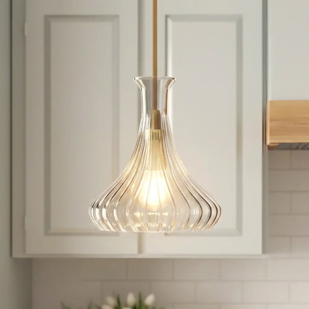 Morven Modern Carafe Fluted Glass Pendant Light | Mergelighting – Merge ...