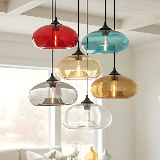 Colorful Glass Pendant Lights for Restaurant Bar Shop - Nordic Indoor Decoration Lighting