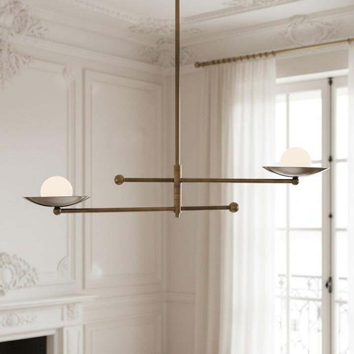 Kerbie Modern Asymmetrical Disc Sphere Brass Chandelier