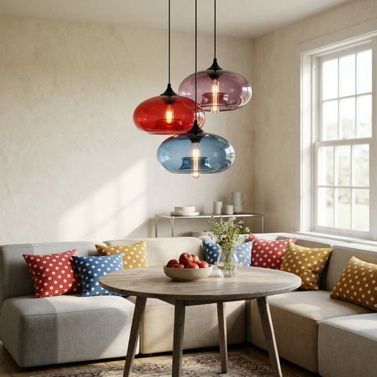 Colorful Glass Pendant Lights for Restaurant Bar Shop - Nordic Indoor Decoration Lighting
