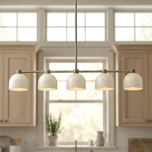 Metio Contemporary Metal Dome Linear Chandelier