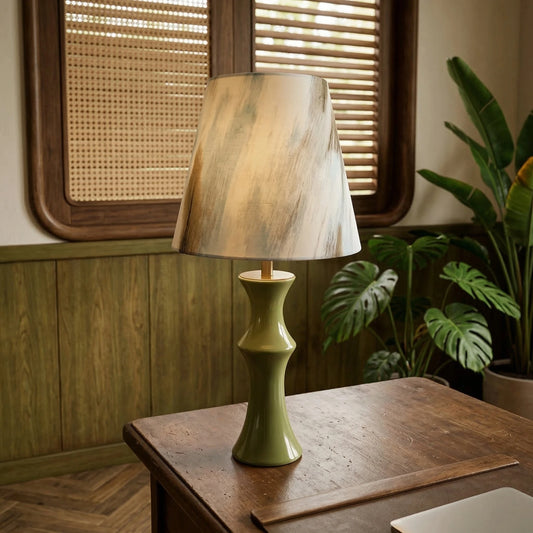 Artistic Decor Ceramic and Fabric Table Light