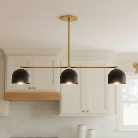 Metio Modern Minimalist Metal Dome Linear Chandelier