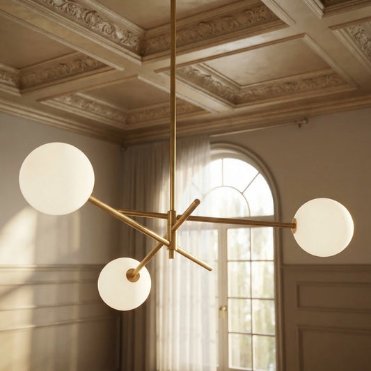 Modern Luxury Brass Globe Chandelier
