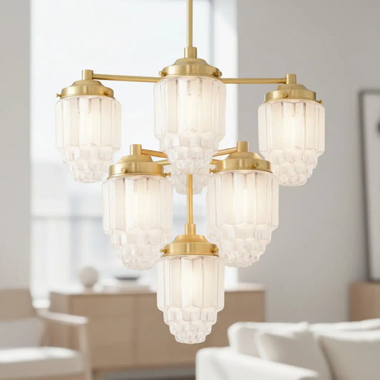 Luvyn Vintage Luxury Metal Tiered Chandelier