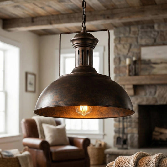 Industrial Farmhouse Cone Metal Pendant Light