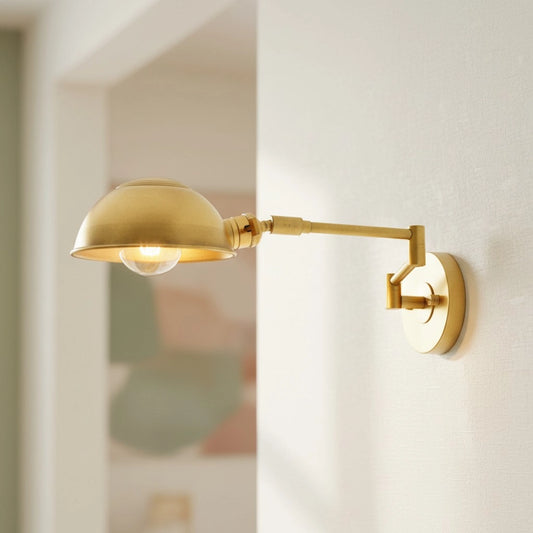 Luna Modern Adjustable Dome Brass Wall Light