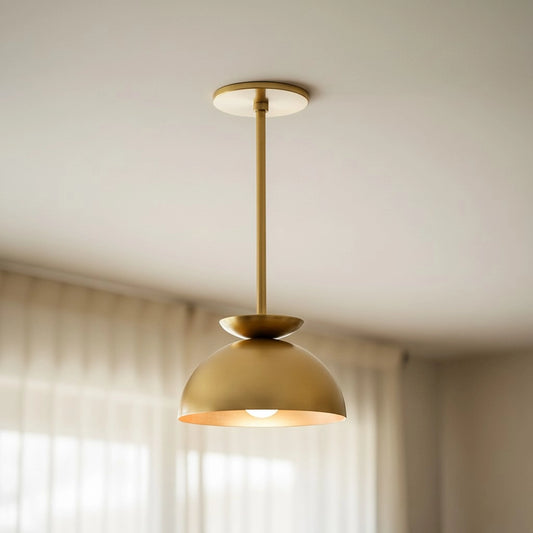 Luna Modern Double-Dome Brass Pendant Light