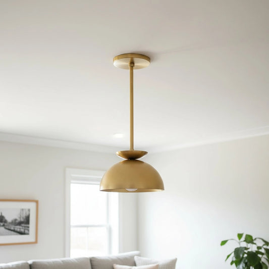 Luna Modern Double-Dome Brass Pendant Light