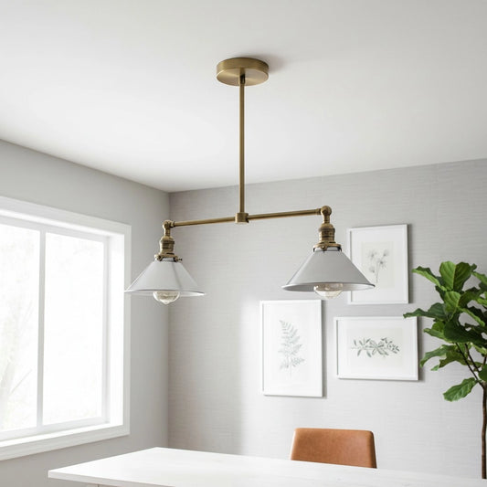 Mila Retro Dual-Cone Aged Metal Chandelier