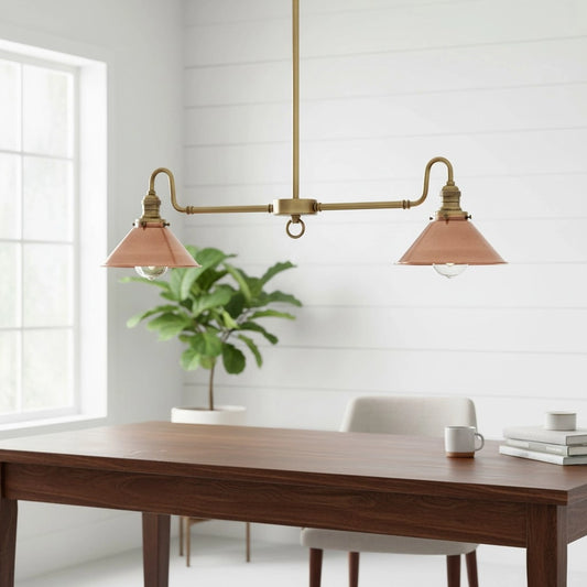 Mila Industrial Curved Dual Cone Metal Chandelier