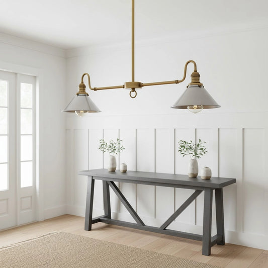 Mila Vintage Gooseneck Dual Head Metal Chandelier
