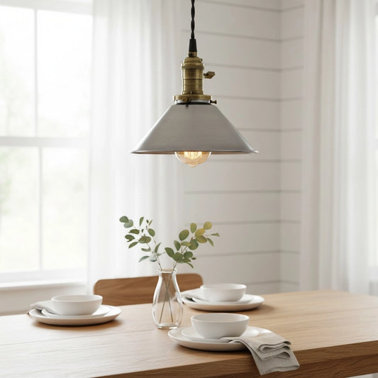 Mila Industrial Flared Cone Metal Pendant Light
