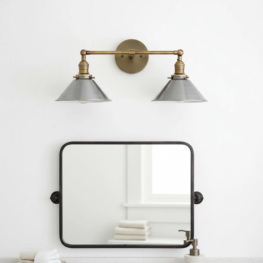 Mila Retro Symmetrical Flared Aged Brass Wall Light