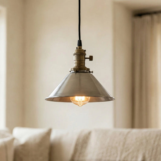 Mila Industrial Flared Cone Metal Pendant Light