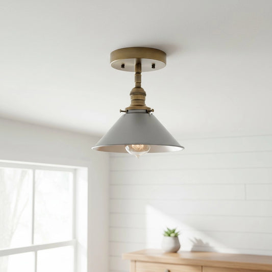Mila Industrial Flared Cone Metal Light