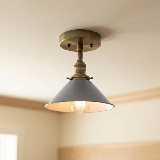Mila Industrial Flared Cone Metal Light