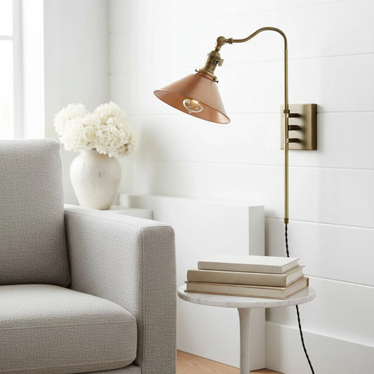 Mila Vintage Single Head Hammered Copper Wall Light