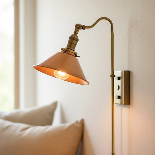 Mila Vintage Single Head Hammered Copper Wall Light