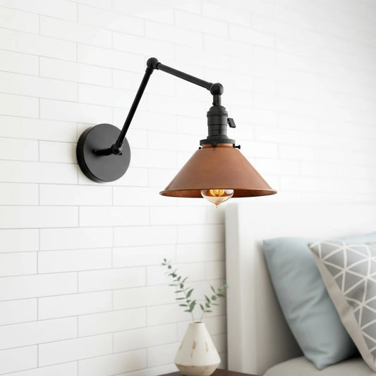 Mila Retro Articulated Flared Metal Wall Light