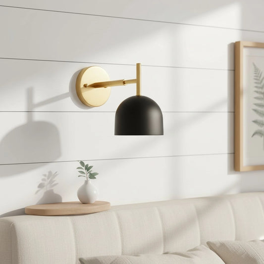 Metio Minimalist Dual Tone Bowl Metal Wall Light