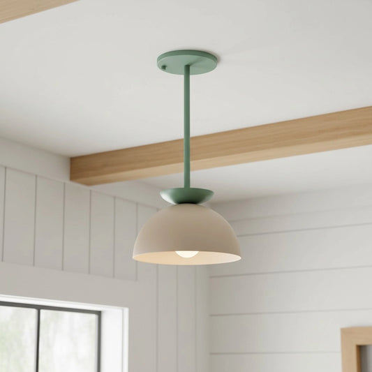 Metio Retro Two Tone Dome Metal Pendant Light