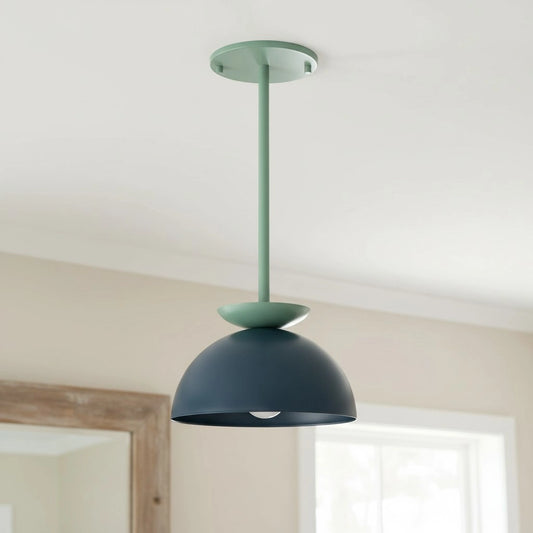 Metio Retro Two Tone Dome Metal Pendant Light