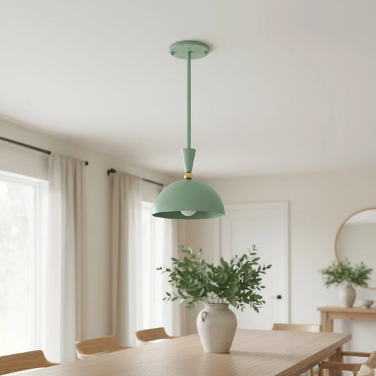 Metio Modern Tapered Stem Dome Metal Pendant Light