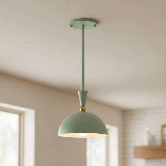 Metio Modern Tapered Stem Dome Metal Pendant Light