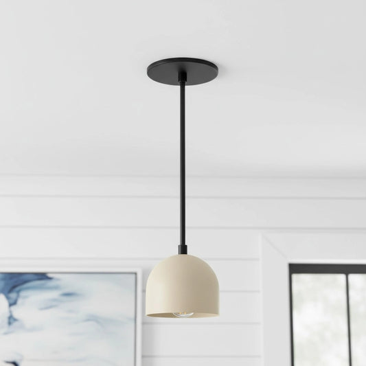 Metio Minimalist Slender Stem Dome Metal Pendant Light
