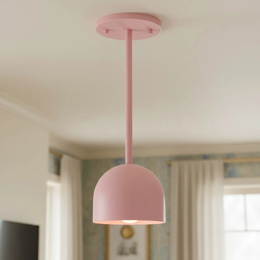 Metio Modern Slim Rod Dome Metal Pendant Light