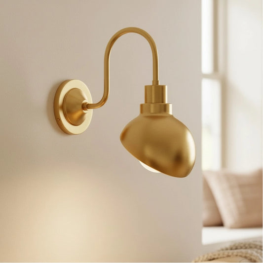 Iris Industrial Angled Gooseneck Arm Wall Sconce