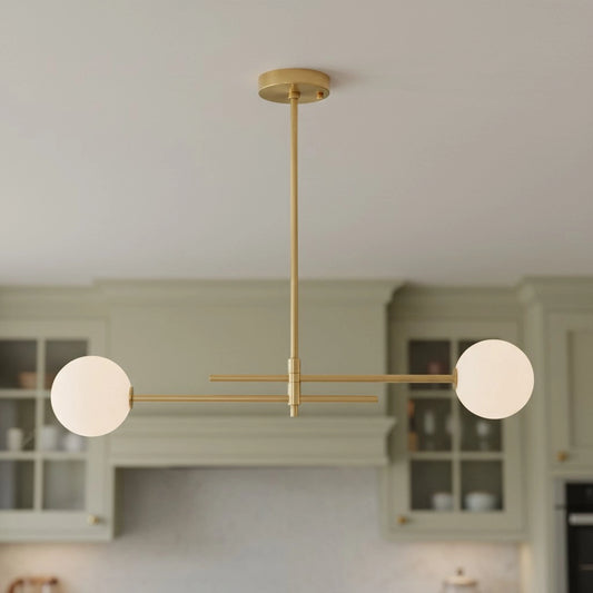 Renan Modern Cross Bar Dual Disc Metal Chandelier
