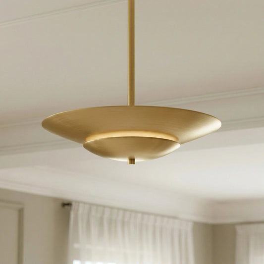 Claudis Minimalist Flared Dual Disc Metal Pendant Light