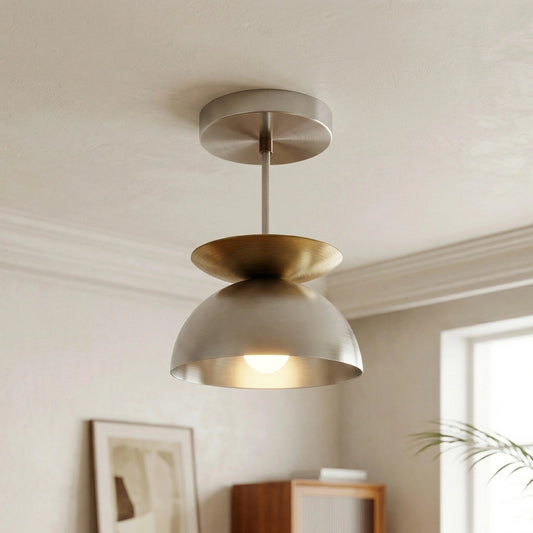 Chrystel Modern Layered Saucer Hemisphere Metal Pendant Light