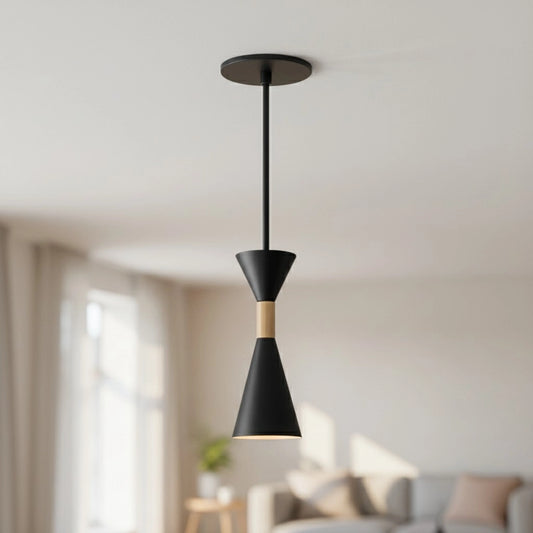 Ellyanna Modern Two Tone Hourglass Cone Metal Pendant Light