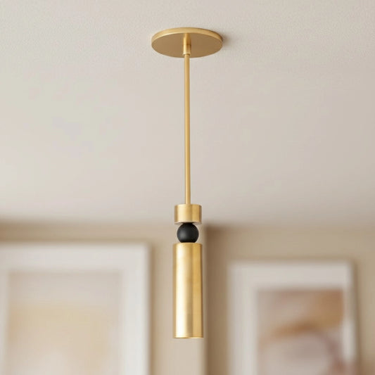 Itzela Modern Stacked Cylinder Sphere Brass Pendant Light
