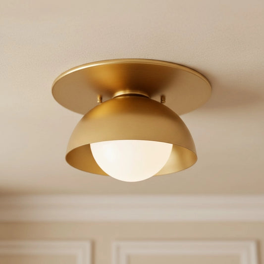 Niliyah Minimalist Sleek Disc Globe Glass Ceiling Light