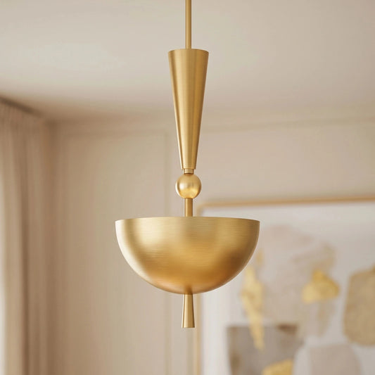 Sudais Minimalist Hemisphere Brass Pendant Light