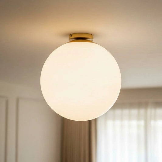 Ziyaad Minimalist Classic Round Milk Glass Ceiling Light