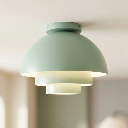 Neal Modern Retro Cascading Bowl Matte Metal Ceiling Light