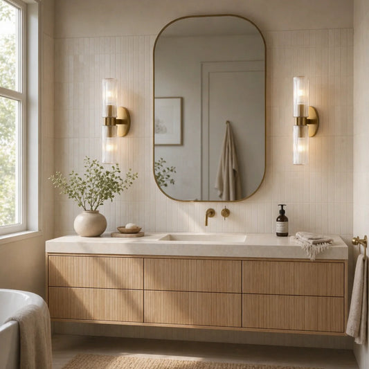 Emeran Minimalist Cylindrical Fluted Glass Wall Sconce