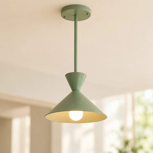 Belmore Modern Tiered Cone Green Metal Pendant Light
