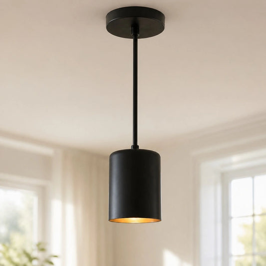 Oakley Industrial Solid Tubular Matte Metal Pendant Light